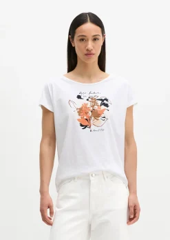 Print-T-Shirt loose aus leichtem Single Jersey