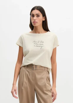 Print-T-Shirt regular aus leichtem Single Jersey