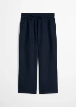 Pull-on-Pants regular aus Leinen-Baumwolle-Mix