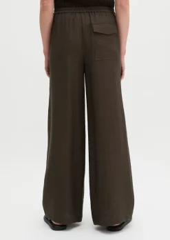 Pull-On-Pants wide aus Viskose-Leinen-Mix