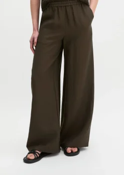 Pull-On-Pants wide aus Viskose-Leinen-Mix