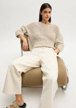 Pullover loose cropped aus Organic-Cotton-Mix-Slub