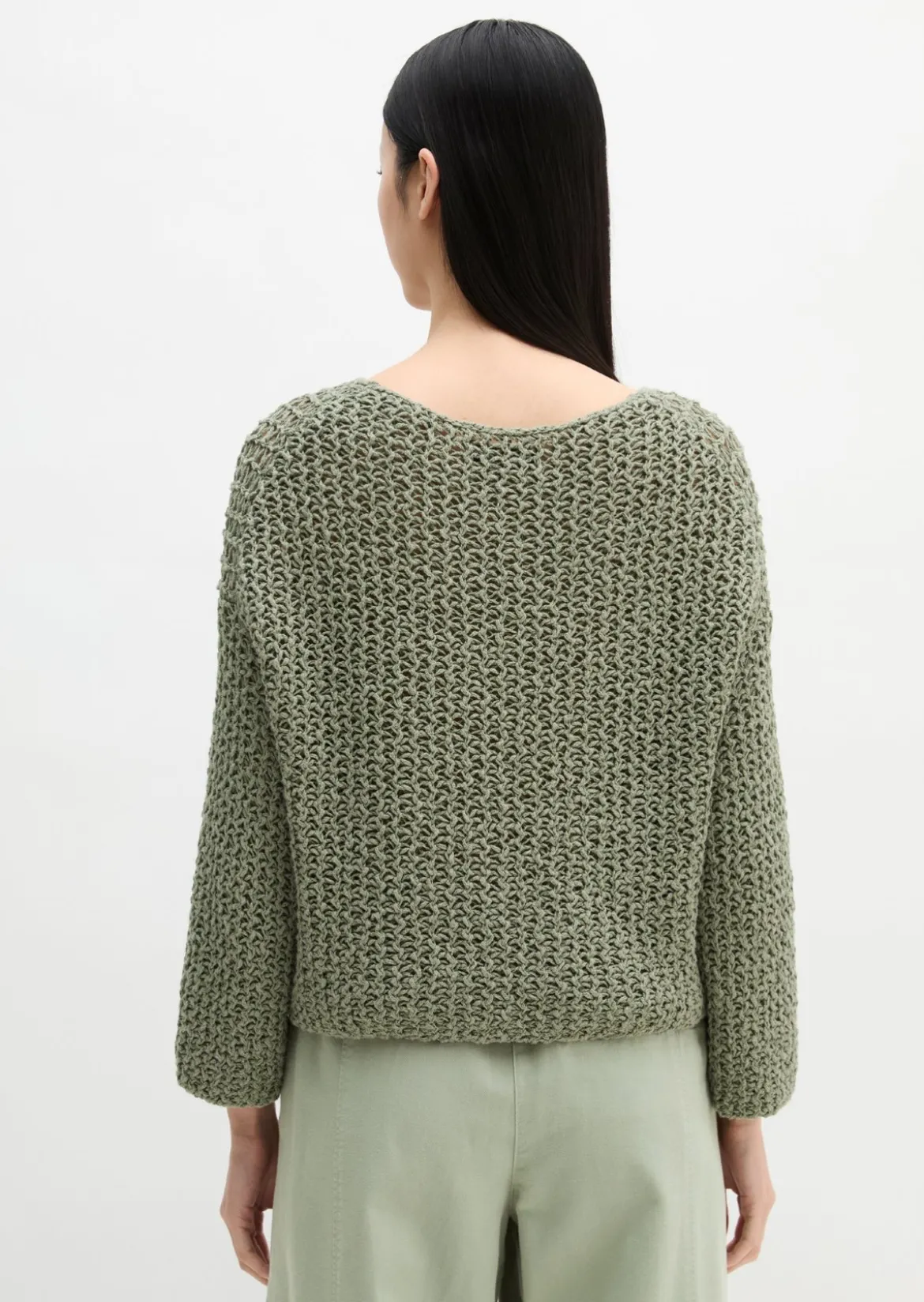 Pullover loose cropped aus Organic-Cotton-Mix-Slub