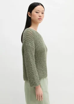 Pullover loose cropped aus Organic-Cotton-Mix-Slub