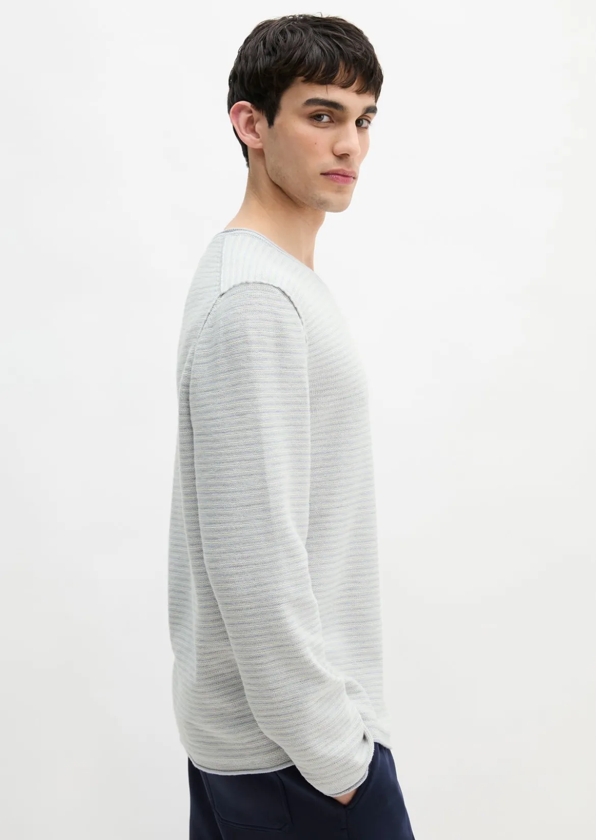 Pullover regular aus Bio-Baumwolle und Leinen