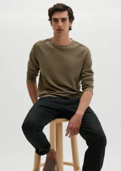 Pullover regular aus Bio-Baumwolle und Leinen