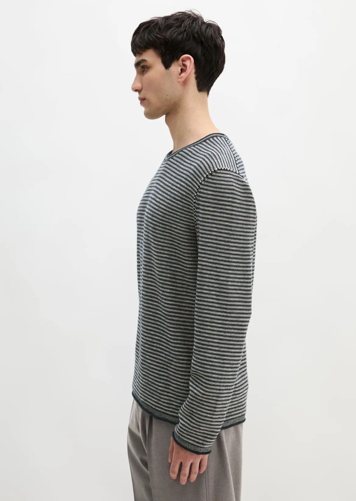 Pullover regular aus Bio-Baumwolle und Leinen