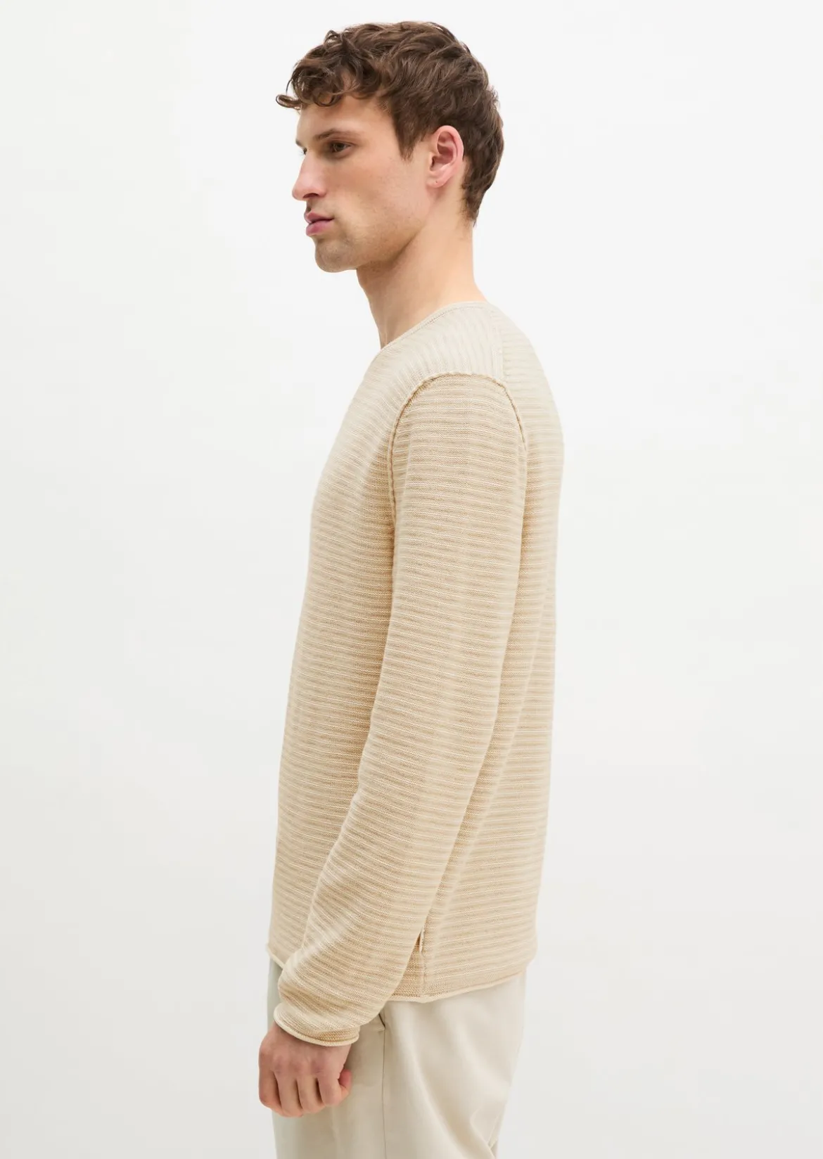 Pullover regular aus Bio-Baumwolle und Leinen