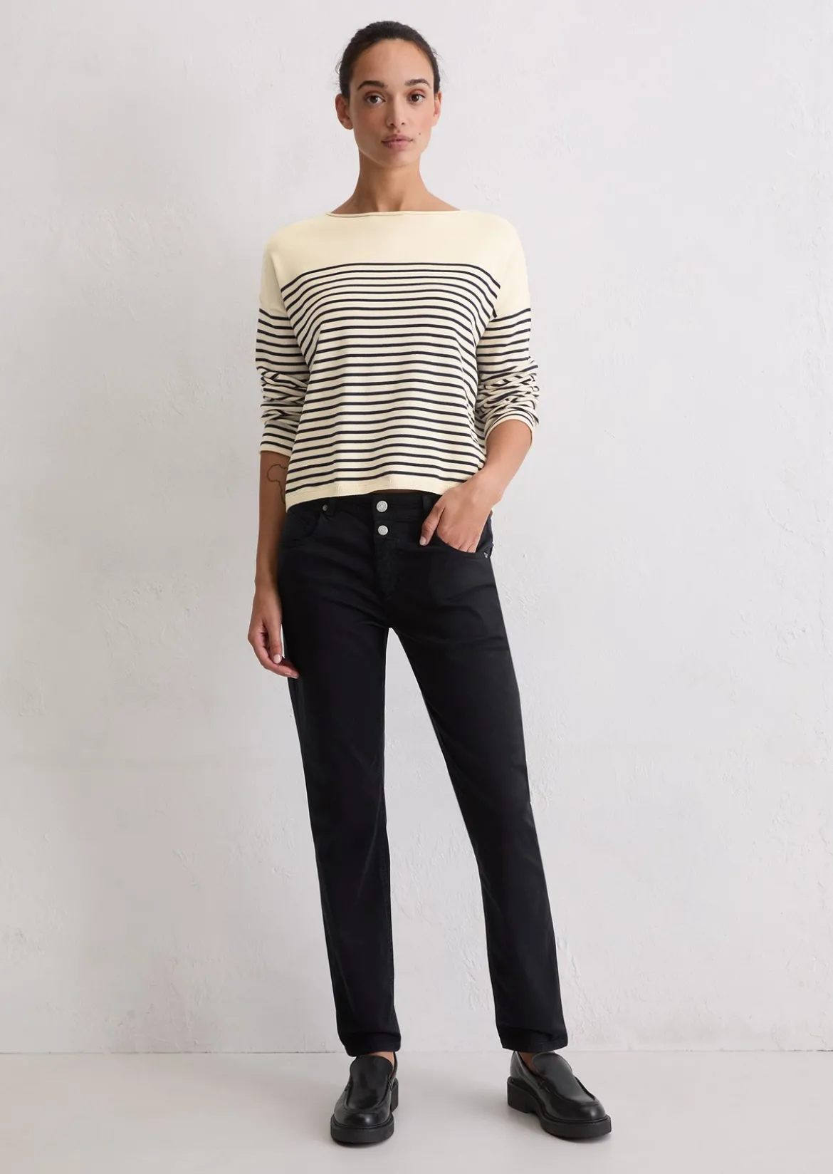 Ringelpullover loose aus reiner Bio-Baumwolle
