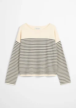 Ringelpullover loose aus reiner Bio-Baumwolle