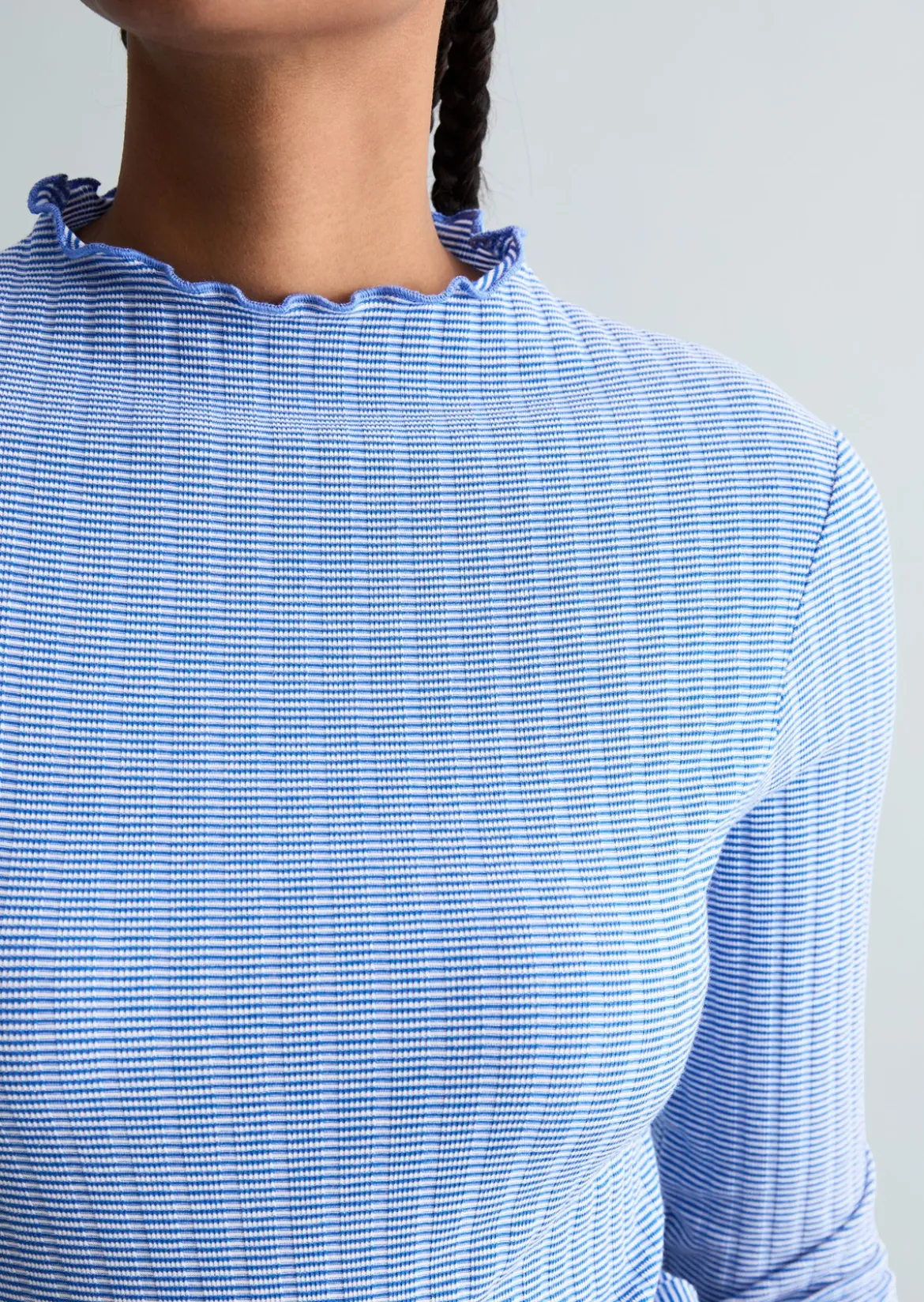 Ripp-Longsleeve slim aus Bio-Baumwoll-Mix