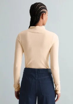 Ripp-Longsleeve slim aus Bio-Baumwoll-Mix