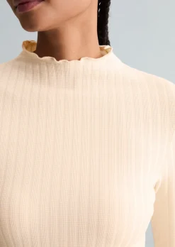Ripp-Longsleeve slim aus Bio-Baumwoll-Mix