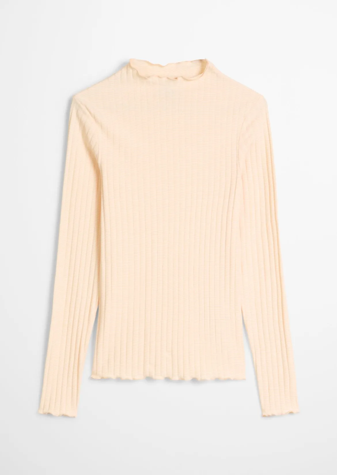 Ripp-Longsleeve slim aus Bio-Baumwoll-Mix