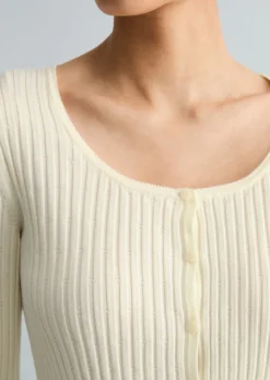 Rippstrick-Cardigan slim aus LENZING™ ECOVERO™