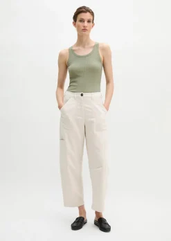 Ripp-Tanktop slim aus Bio-Baumwoll-Modal-Jersey
