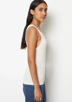Ripp-Tanktop slim aus Bio-Baumwoll-Stretchjersey