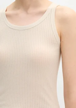 Ripp-Tanktop slim aus Bio-Baumwoll-Modal-Jersey