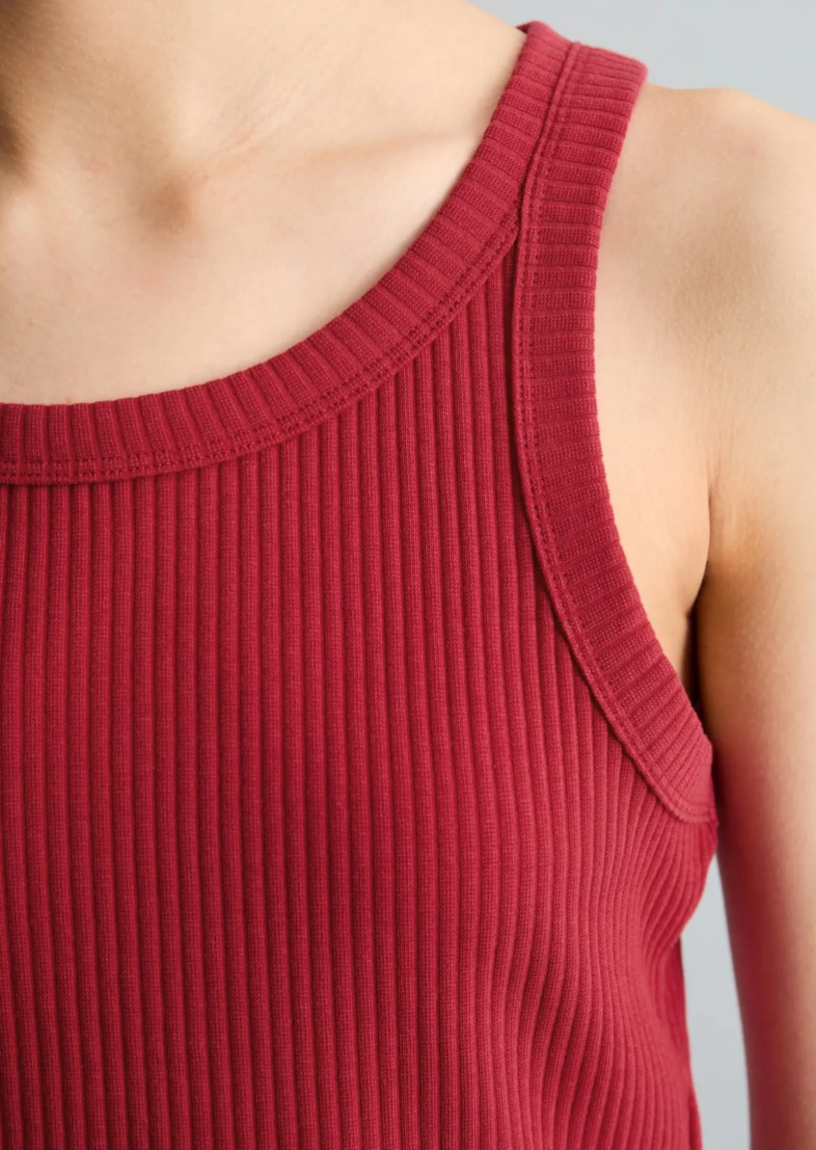 Ripp-Top slim cropped aus Stretch-Jersey