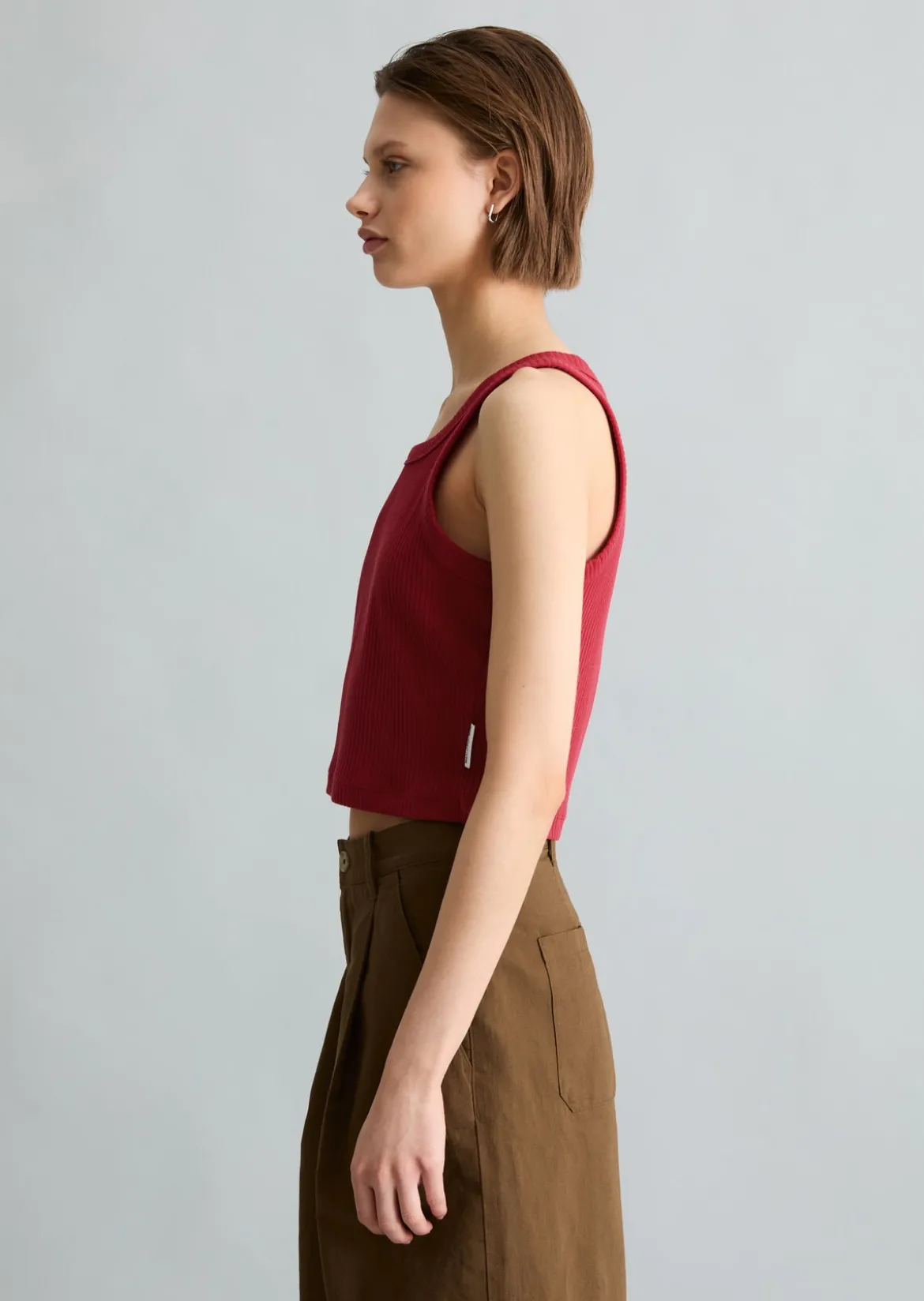 Ripp-Top slim cropped aus Stretch-Jersey