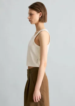 Ripp-Top slim cropped aus Stretch-Jersey