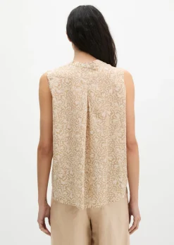 Ärmellose Bluse loose aus bedrucktem Baumwoll-Voile