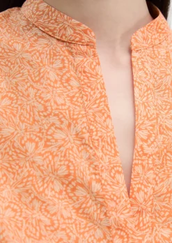 Ärmellose Bluse loose aus bedrucktem Baumwoll-Voile