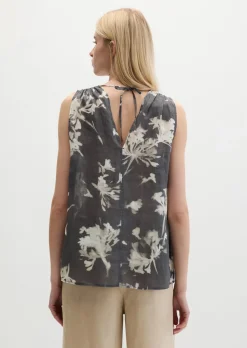 Ärmellose Bluse relaxed aus weicher Ramiefaser