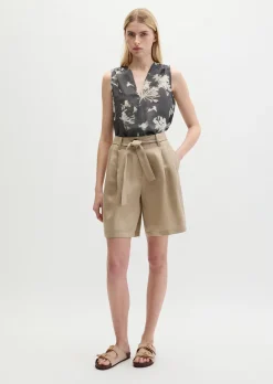 Ärmellose Bluse relaxed aus weicher Ramiefaser