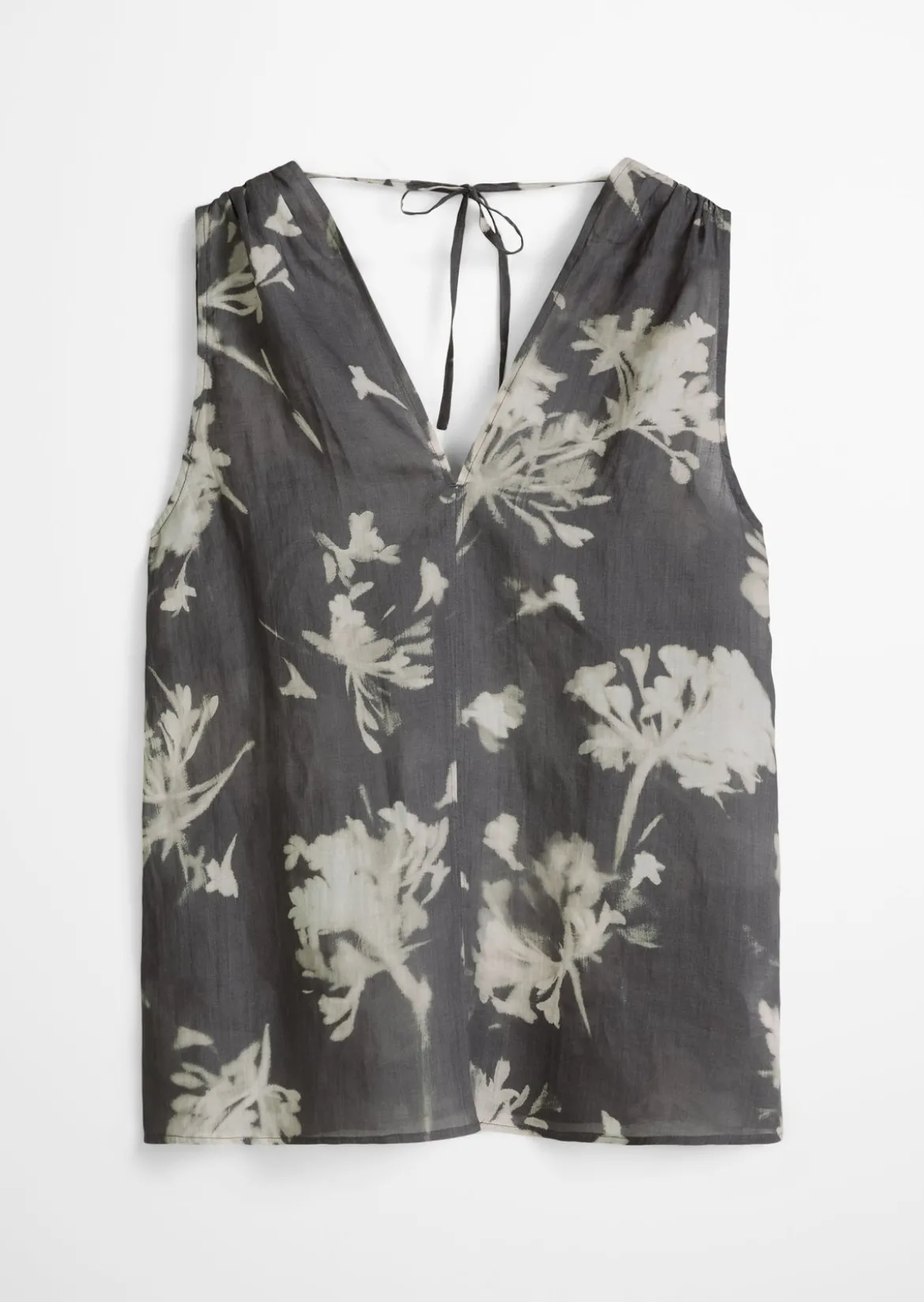 Ärmellose Bluse relaxed aus weicher Ramiefaser