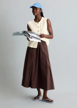 Ärmellose Cardigan slim aus weichem Organic Cotton-Mix