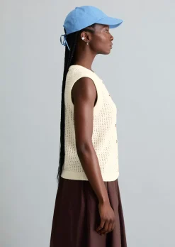 Ärmellose Cardigan slim aus weichem Organic Cotton-Mix