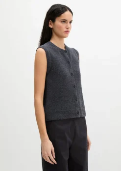 Ärmellose Strickweste regular aus Bouclé-Garn