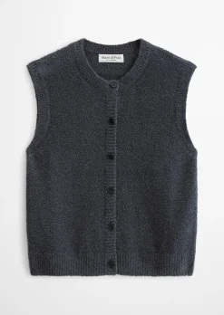 Ärmellose Strickweste regular aus Bouclé-Garn