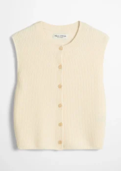 Ärmellose Strickweste slim aus weichem Merinowolle-Mix
