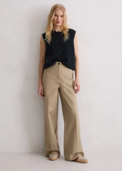 Ärmellose Strickweste slim aus weichem Merinowolle-Mix