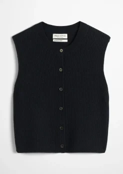 Ärmellose Strickweste slim aus weichem Merinowolle-Mix