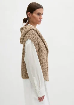 Ärmelloser Cardigan loose aus Bändchengarn