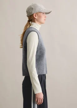 Ärmelloser Cardigan regular aus Alpakawolle-Wolle-Mix