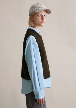 Ärmelloser Cardigan regular aus Alpakawolle-Wolle-Mix