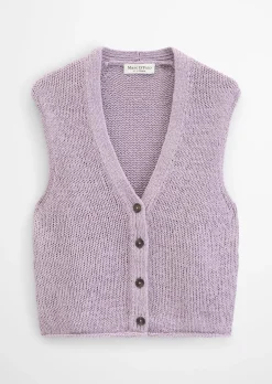 Ärmelloser Cardigan slim aus Bändchengarn