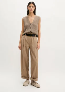 Ärmelloser Cardigan slim aus Bändchengarn