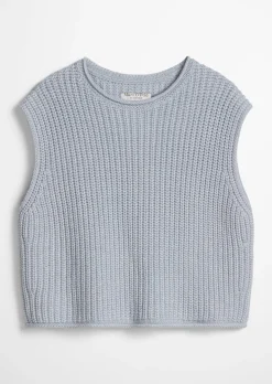 Ärmelloser Pullover loose aus weichem Bio-Baumwolle-Mix