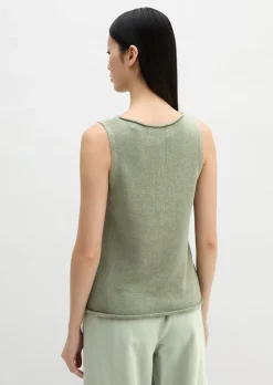 Ärmelloser Pullover regular aus Organic Cotton-Leinen-Mix