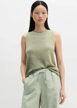 Ärmelloser Pullover regular aus Organic Cotton-Leinen-Mix