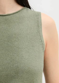 Ärmelloser Pullover regular aus Organic Cotton-Leinen-Mix