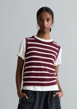 Ärmelloser Strickpullover regular aus Organic-Cotton-Modal-Mix