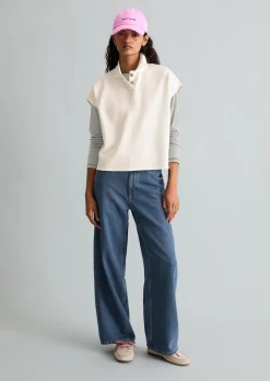 Ärmelloses Poloshirt wide aus Organic Cotton