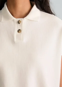 Ärmelloses Poloshirt wide aus Organic Cotton