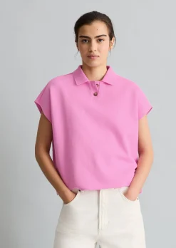 Ärmelloses Poloshirt wide aus Organic Cotton